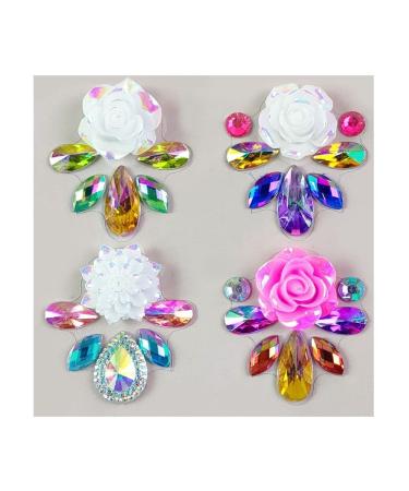 4 Sheets Rhinestone Stickers - Self Adhesive Gems for Makeup Crafts & Nail Art - Buy Online on GoSupps.com