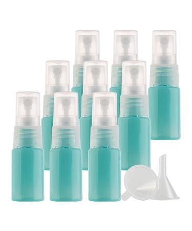 TIANZD 12 Pieces 10ml 0.3 oz Lightproof Dark Spray Bottles Plastic Fine Mist Spray Bottles Refillable Bottle for Cosmetic Perfume Cleaning Travel with 1x Funnels Dark Green 10ml
