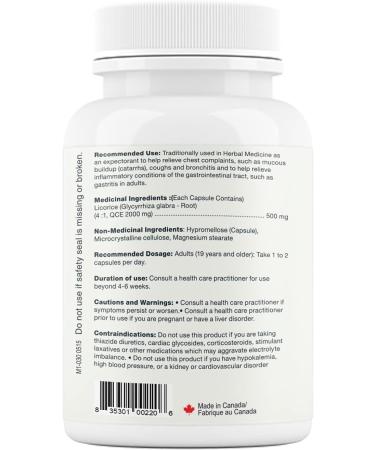 Maxion Licorice Root Capsules 500mg to Relieve Heartburn Acid Reflux Coughs and Respiratory Infections to Maintain Gastrointestinal Function 60 Capsules (1) - Buy Online on GoSupps.com