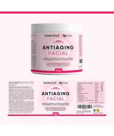  RcOcio RcOcio -Sodermol Anti-aging Face Collagen Verisol Hyaluronic Acid and Coenzyme Q10 - Anti-aging Formula for Firm Hydrated and Luminous Skin - Red Fruit Flavour - 150g - Buy Online on GoSupps.com