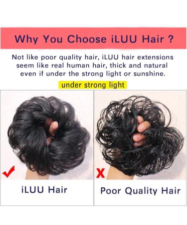iLUU 2pcs Synthetic Hair Bun Extensions - Purple Under Sunshine/Blue Indoor - Heat Resistant Fiber Hairpiece - Buy Online on GoSupps.com