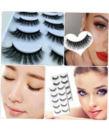 minkissy 5 Pairs Fake Eyelashes Beauty Accessories Fake Makeup Lashes False Eyelashes Bulk Natural Fluffy False Faux Lashes Bulk Makeup Girl Eyelashes 3d Set Fiber Hand Made - Buy Online on GoSupps.com