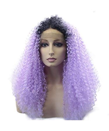 BGHJUE Front Lace Gradient Dyed Small Curls Wigs