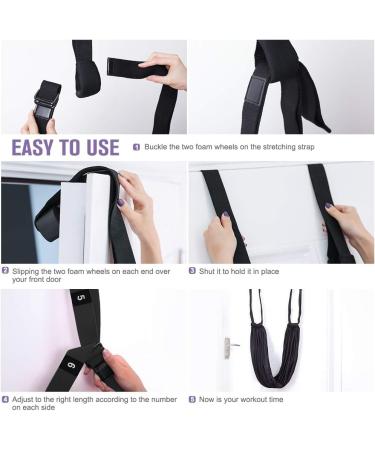 Airogym Aerial Yoga Strap - Waist Trainer Leg Stretching Band | Door Swing Adjustable Strap for Back Bend & Inversion | Ideal for Yoga, Ballet, Gymnastics | Black - Buy Online on GoSupps.com