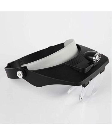 Lightweight Magnifying Glass Head-Mounted High-Definition Multi-Fold Magnifying Glass with an Led Light for Reading Mirror Repair Watch Tool Lofty Ambition