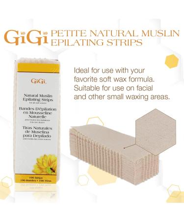 Gigi Small Natural Muslin Epilating Strips for Hair Waxing - 100 Strips (1.75 x 4.5) - Hair Removal Essential - Buy Online on GoSupps.com