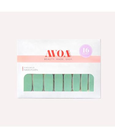 Avoa Beauty Nail Film - Me & Eucalyptus | Olive Green Self-Adhesive Long-Lasting Nail Wraps (16 Designs) - Perfect for International Shipping - Buy Online on GoSupps.com