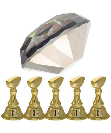 FOMIYES 1 Set manicure practice base fake nail holder fingernail display stands manicure tool nail tips practice holders magnetic base 6 piece set Crystal glass with electroplating diamond Colorful