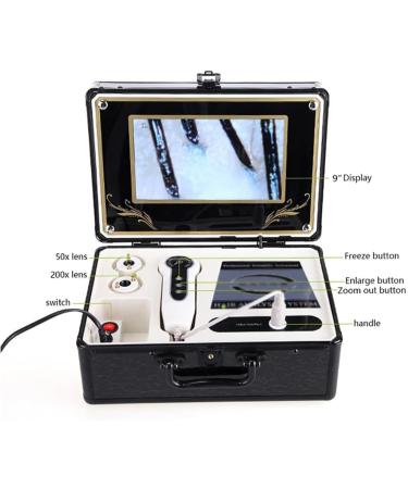Box Type Hair Follicle Analyzer 9 Inch Skin Follicle Detector with LCD Display Screen and 50X/200X Lens Skin Diagnostic Scanner System for Home - Buy Online on GoSupps.com