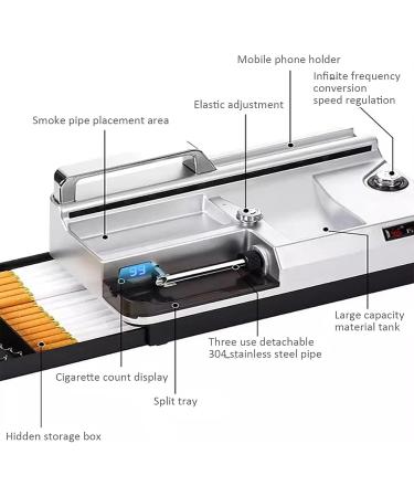 Electric Cone Rolling Machine Electric Automatic Injector Tobacco with Automatic Counter and LED Intelligent Sensing Function stepless Speed Regulation for Size of Tubes 5.5/6.5/8mm - Buy Online on GoSupps.com