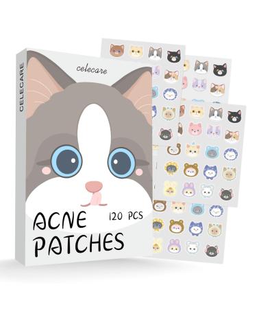 Pimple Patches Acne Patches Pimple Patches for Face Cute Stickers Salicylic Acid & Tea Tree 120 Hydrocolloid Dots in 20 Colors for Face Cute Cat Pimple Stickers