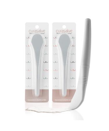 Curasalve Baby Diaper Cream Applicator Diaper Rash Cream Applicator Soft Flexible Silicone Brush Pack of 2 Grey