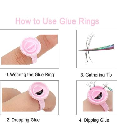 Lizusidtsy Glue Rings Lash Ring for Glue Lash Glue Ring Holder Blooming Eyelash Glue Holder 400Piece - Buy Online on GoSupps.com