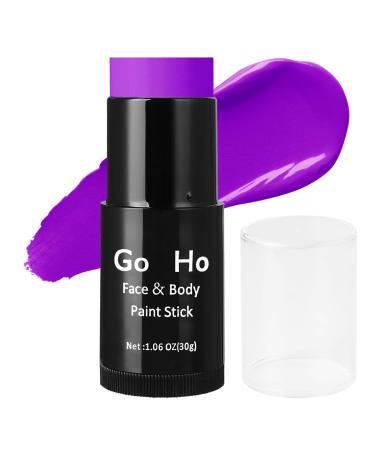 Go Ho Cream-Blendable Purple Face Paint Stick (1.06 Oz) Purple Full Body Paint Makeup Stick for Adults Children Halloween Cosplay SFX Makeup Waterproof