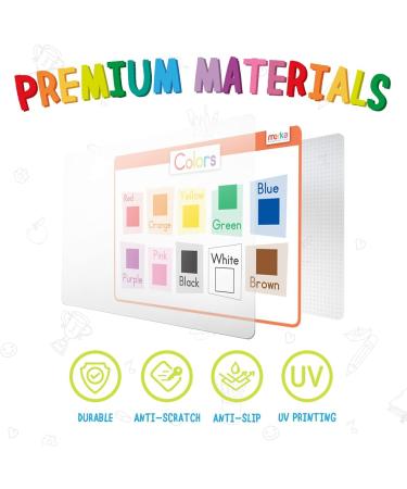merka Kids Placemats Set - Non Slip Disposable Toddler Placemats with Letters, Numbers, Shapes, and Colors - Montessori Alphabet Learning Mats - Set of 4 - 17 x 11 - Buy Online on GoSupps.com
