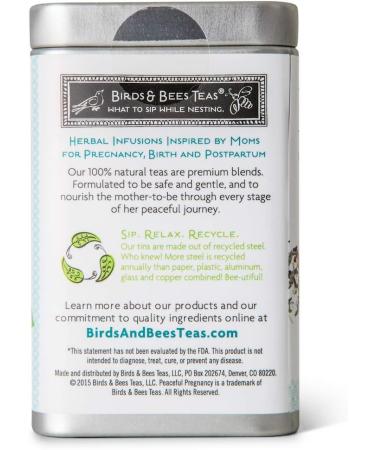 Peaceful Pregnancy Tea - Nourishing Red Raspberry Leaf Tea for First to Third Trimester - 30 Servings (2.5 oz) - Buy Online on GoSupps.com