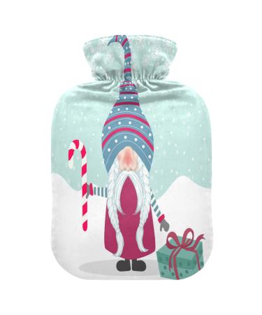 Gnome with gift hot water bottle with soft fleece cover 2 litre hot water bag for hot and cold compresses