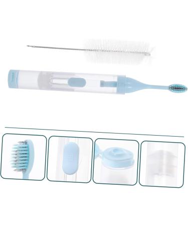 Minkissy 2-Pack Portable Toothbrush Cleaning Agent & Folding Bracket for Gum Care - Travel-Friendly Gift - Buy Online on GoSupps.com
