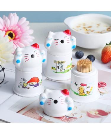 LUOFENG Toothpick Dispenser Box - Stylish Cat Design | Household Toothpick Holder for Home & Kitchen | Perfect Travel Accessory - Buy Online on GoSupps.com