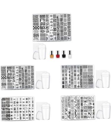 Nail Art Stamping Kit Flowers Nail Template Plates Manicure Stamper with Scraper Style1 nail art stamper - Buy Online on GoSupps.com