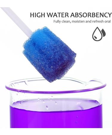 SUPVOX 100 Pcs Disposable Sterile Oral Sponge | Blue Oral Care Hygiene Cotton Sponges for Healthy Mouth - Buy Online on GoSupps.com