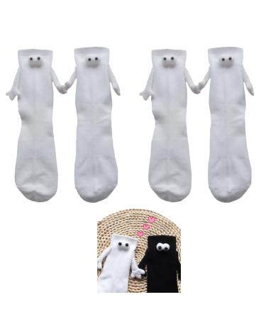 Cinvoma Funny Magnetic Suction 3D Doll Couple Socks Couple Holding Hands Socks Magnetic Holding Hands Socks C-2pairs