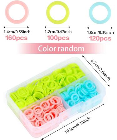LUNARM 380 Colorful Knitting Stitch Markers Rings Set with Storage Box - 3 Sizes, 3 Colors | Sewing DIY Handcrafts - Buy Online on GoSupps.com