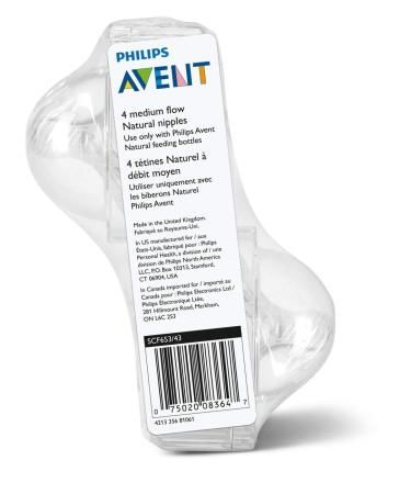 Philips Avent Natural Baby Bottle Medium Flow Nipple 3M+ 4-Pack - SCF653/43 - Buy Online on GoSupps.com