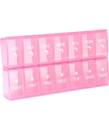 Buy WLLHYF AM/PM Large Pill Organizer - 7-Day Weekly Pill Storage Case for Vitamins & Supplements - Big Capacity Pink | International Shipping Available - Buy Online on GoSupps.com