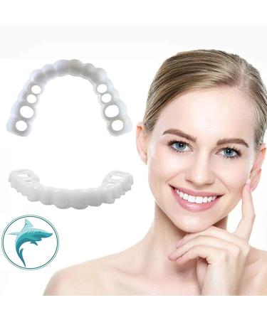 FCcassiel 2 PCS Fake Teeth Veneers Dentures for Women Men - Temporary Tooth Repair and Comfortable Dental Veneers - Protect Your Teeth and Regain Confident Smile - Multicolor - Buy Online on GoSupps.com