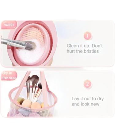 THikk Portable Foldable Cotton Puff & Makeup Brush Set | Drying Mesh Bag Tool | Pink Storage Solution for Perfect Makeup - Buy Online on GoSupps.com
