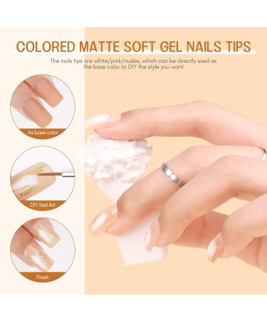 Saviland Short Nail Tips - 240PCS Nude Gel Full Cover Extensions - Short Square Fake Nails Kit - Buy Online on GoSupps.com