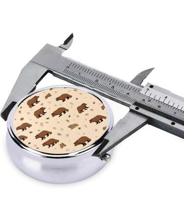 Cartoon Cute Bear Round Pill Box | 3 Compartment Travel Organizer for Vitamins & Medicine - Mini Decorative Pocket Case - Buy Online on GoSupps.com
