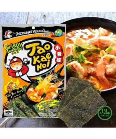 Taokaenoi Crispy Thai Seaweed Snacks - Original Flavour & Tom Yom Goong Flavour (Pack of 6) - Buy Online on GoSupps.com