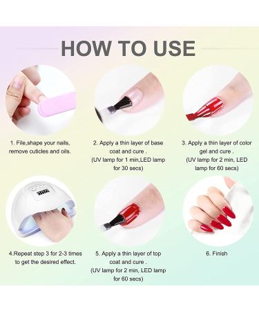 Shelloloh 10R Gel Nail Polish Set - 10 Nude Pink Red Glitter Colors | Spring Summer Gel Nail Kit for Manicure & Nail Art | Soak Off UV LED, 7ml Bottles - Buy Online on GoSupps.com