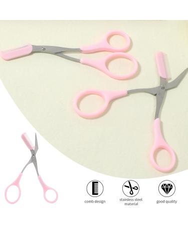 Precision Eyebrow Shears with Comb - Non-Slip Trimmer Scissors for Men & Women | Black White Pink - Buy Online on GoSupps.com