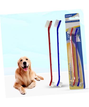 DOITOOL 2pcs Set Nylon Wire Toothbrush Dog Toothbrushes Double Sided Toothbrush Toothpaste Double Head - Buy Online on GoSupps.com