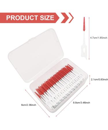 Skhaovs 230-Piece Double-Sided Soft Silicone Interdental Brushes & Toothpicks for Effective Tooth Cleaning - Light Red - Buy Online on GoSupps.com