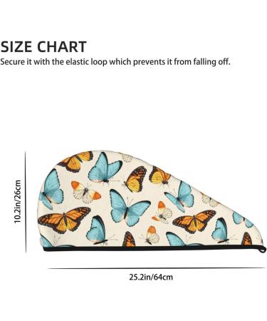Butterflies Microfiber Hair Towel | Super Absorbent Coral Velvet Wrap for Long Curly & Thick Hair - Quick Dry for Women - Buy Online on GoSupps.com