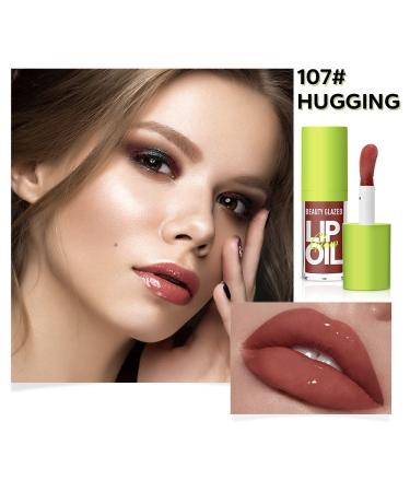 Beauty Glazed Big Brush Head Lip Oil - Hydrating & Nourishing Glossy Finish Lip Glow Oil - Vegan Tinted Lip Gloss - Non-Sticky Formula (107 HUGGING & 108 REBORN 2) - Buy Online on GoSupps.com