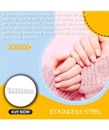 CLSSLVVBN 1 Set False Nail Elegant Full Coverage Shape Manicure Stickers Strong Adhesion Unique Design Half Paste Natural Paster White Full Paste - Buy Online on GoSupps.com