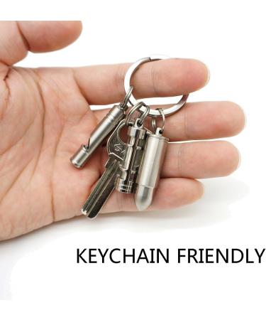 TI-EDC Mini Pill Fob - Titanium Bullet Design Pill Holder Lightweight & Waterproof Perfect for Keychain & Necklace - Buy Online on GoSupps.com