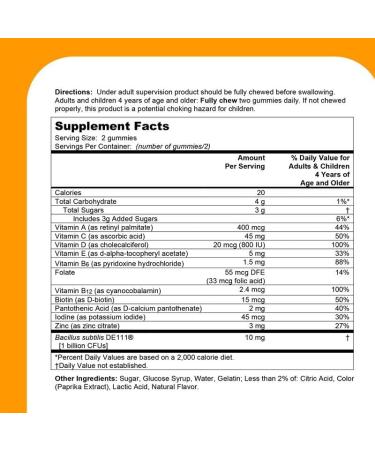 One A Day Kids Multivitamin with Probiotic Multivitamin Gummies Kids Probiotic for Digestive Health Gummy Vitamins with Vitamin D for Immune Support Orange Flavor 60 Count - Buy Online on GoSupps.com