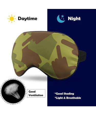 Middle Finger Camouflage Sleep Mask - Adjustable Strap, Blocks Light for Night Travel Nap | Men's Women's Blindfold Eye Cover - Buy Online on GoSupps.com