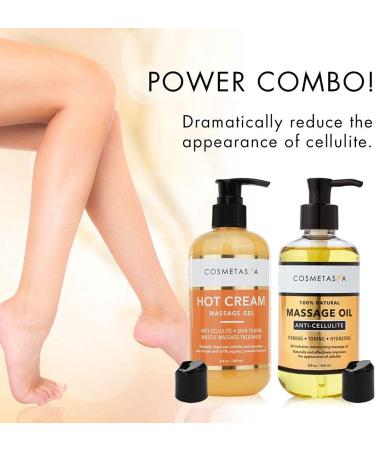 Cellulite Massage Oil & Hot Cream - Natural Treatment for Firm, Tone, and Tighten Skin - Muscle Pain Relief - 8.8 oz - Buy Online on GoSupps.com