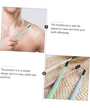 Minkissy Extra Soft Manual Toothbrush Set - Natural Wheat Fiber with Colorful Containers - Ideal Tooth Cleaning Tools for Adults - Perfect Gift - Buy Online on GoSupps.com