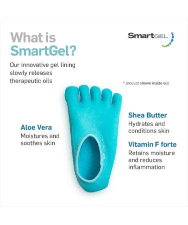 NatraCure 5-Toe Gel Lined Moisturizing Socks with Aloe & Shea | Hydrating Spa Socks for Soft Feet - Men & Women | Large - Buy Online on GoSupps.com