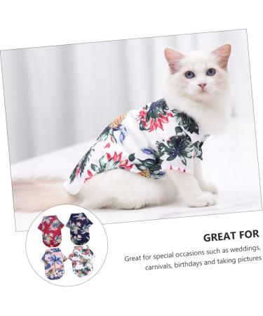 Nusitou Summer Dress for Dogs - 4-Piece Pet Shirt Set | Stylish Striped & Pineapple Tees for Girls - Buy Online on GoSupps.com