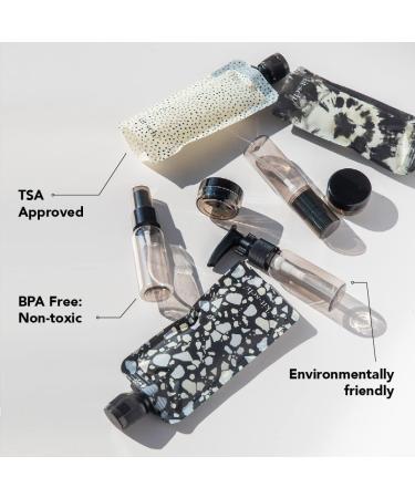 Kitsch Ultimate Travel Set - Set of 11 TSA Approved Leakproof Containers in Black | Ivory - Buy Online on GoSupps.com