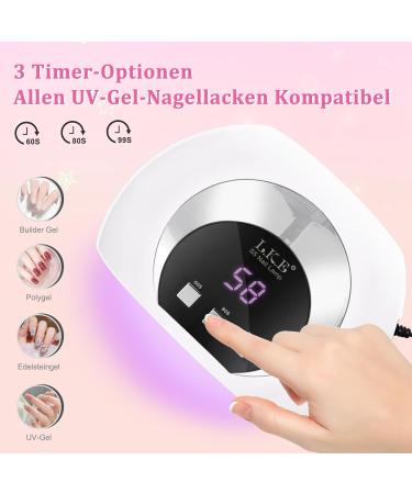 54W UV Nail Lamp - Portable LED Dryer with 3 Timers Auto Sensor & LCD Display for Home & Studio - Perfect Valentine's Gift - Buy Online on GoSupps.com